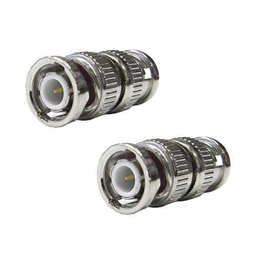 BNC Barrel Connector (Coupler), BNC Male to BNC Male, 50 Ohm - 2 Pack