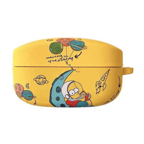 Derhom Cute Funda de Silicona Compatible con Sony WF-1000XM4 - Funda Divertida a Prueba de Golpes [Serie de Dibujos Animados] (Simpson Amarillo) Cover