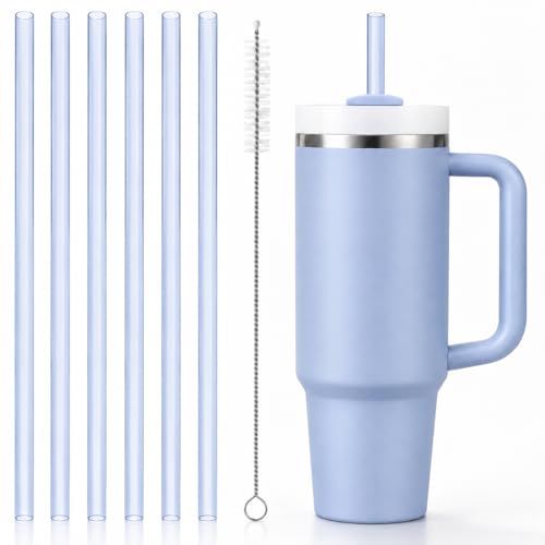 Image of Replacement Straws Compatible with 30 oz Stanley Quencher Tumbler, 10.5 Inch Reusable Straws, Drinking Cup Accessories, Blue-6 Pack