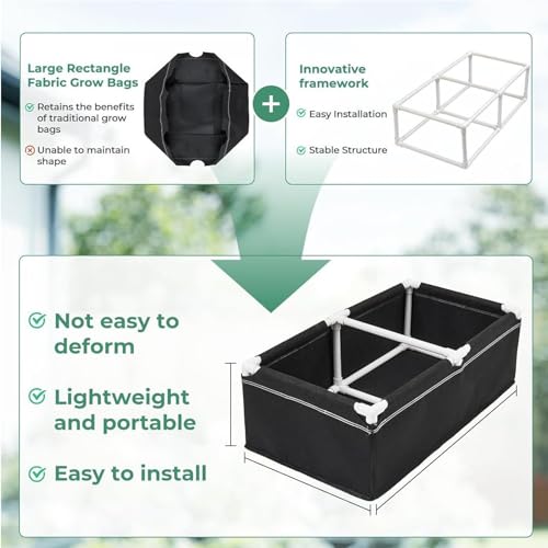 Cama de jardín elevado textil con marco para huerto de patatas y tomates 8