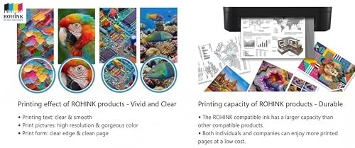 Image of ROHINK T664 Compatible Refill Ink for Epson L130, L360, L380, L361, L565, L210, L220, L310, L350, L355, L365, L385, L550, L555, L605, L1300 Printer (70ML*2 Black + 70ML*3 C,Y,M)