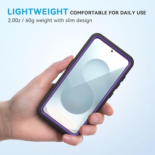 Image of Lanhiem for Samsung Galaxy S25+ Plus Case, IP68 Waterproof Dustproof Case with Built-in Screen Protector, Rugged Full Body Shockproof Protective Cover for Galaxy S25 Plus 6.7 Inch, Purple