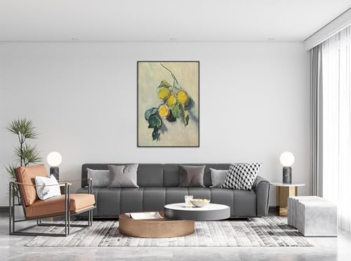 Impression sur toile de qualité avec cadre noir motif impressionnisme citron