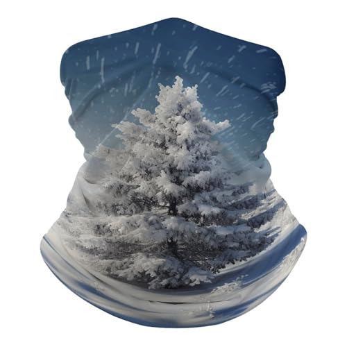 QMNRTK Snow Pine Tree Christmas Balaclava UV Protection Face Mask Breathable Neck Gaiter Ski Mask for Men Women Headwear Bandana Elastic Face Scarf