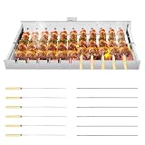 Yelyee Automatikgrill mit Motor 80cm, Elektrischer Drehspieß für Grill, USB-Betrieb 5V, Verstellbare Breite 16-30cm, Inkl. 16 Edelstahl-Spieße, für Schaschlik, Kebab, Hähnchen, Camping, Gartenparty