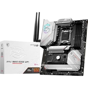 MSI Placa mãe para jogos MPG B650 Edge WiFi (processadores AMD Ryzen 9000/8000/7000, AM5, ATX, DDR5, PCIe 4.0, M.2, SATA 6Gb/s, USB 3.2 Gen 2, HDMI/DP, Wi-Fi 6E, Bluetooth 5.3, ATX)