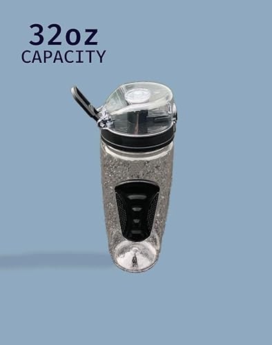 Miniatura 4 de Botella de agua deportiva, tapa superior abatible y doble agarre antideslizante, sin BPA, 32 onzas