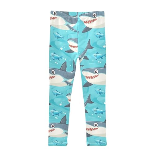 Funny Shark Girls Leggings,Workout Leggings for Girls Toddler Athletic Legging Size for 3-10T2