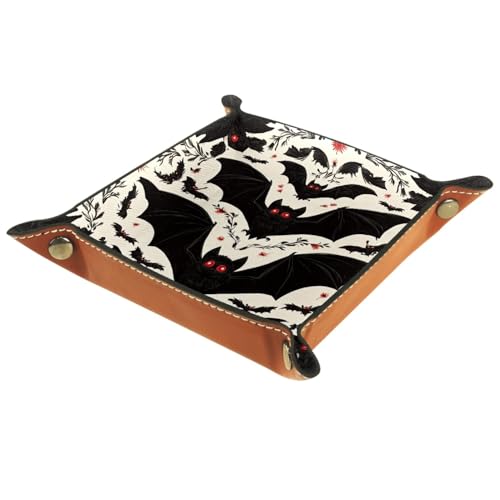 Fledermausblume Tragbares faltbares Würfeltablett, Mikrofaser-Leder-Würfelhalter für Würfelspiele wie RPG, DND und andere Tischspiele, 20,5 × 20,5 cm