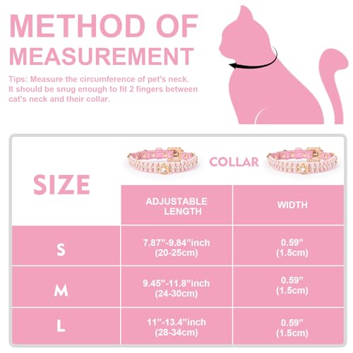 Image of HOWWFALY Dog Cat Pearl Collars with Spider Crystal Rhinestone PU Leather Collars Necklace Adjustable Collar Dog Chain Cat White Pearl Pet Collar for Small Medium Pets