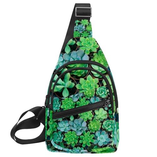Sac à bandoulière pour plantes succulentes petit sac à dos léger et compact imprimé botanique