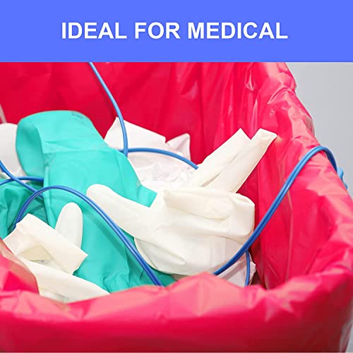 JMU 25pcs Biohazard Waste Bags 4 Gallon 17" x 17", 1.5 Mil Red Biohazard Waste Disposal Bag