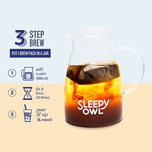 Image of Sleepy Owl Mocha Cold Brew Coffee Bags | Set of 5 Packs - Makes 15 Cups | Easy 3 Step Overnight Brew - No Equipment Needed | Medium Roast | 100% Arabica | Directly Sourced From Chikmagalur