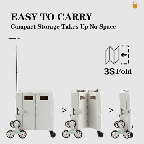 Faltbarer Einkaufstrolley mit Treppensteigrädern – Tragbarer Mehrzweckwagen 70 l Kapazität für einfachen Transport – stilvolles rosa Design, perfekt für Lebensmittel und den täglichen Gebrauch – Bild 4