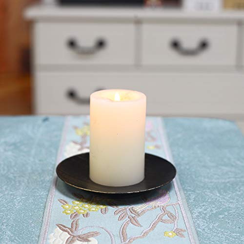 Retro Candle Holders Plate Black Gold Set Of 2 Candlestick Holder For Flameless Pillar Candles Tea Light Stand Birthday Dinning Party Decorative Metal Candleholders For Home Decor #TOP5