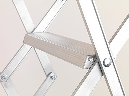 Alufix 10-tread Ziehharmonika Loft Leitern – Ideal für Tiny Dachboden Räume | einfach DIY Passform | Aluminium | Boden zu Decke 2,46 m-2.73 m (8.1ft-9.0ft)