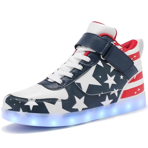 Image of JEVRITE Unisex LED Light Up High Top Sneakers - USB Charging for Women & Men - Couples Shoes