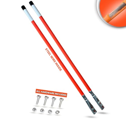 36 Length - Reflective Universal Unbreakable Orange Snow Plow Guide Markers- Steel Wire Inside (2)