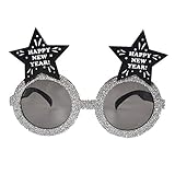 Soochat Happy New Year Eyeglasses New Year Eve Sunglasses Funny Photo Props Accessory for 2025 New Years Eve Party Festival Favor