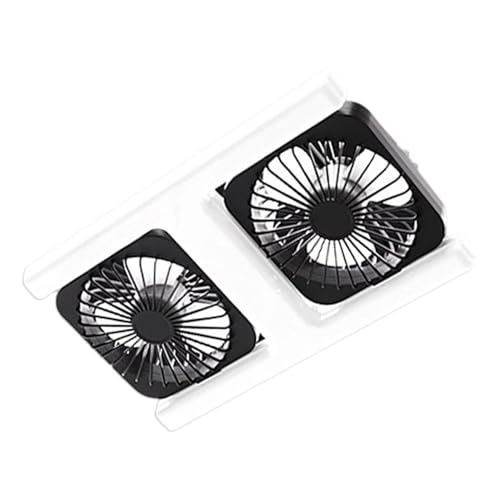 Genérico Ventilador de Techo con Luz - Ángulo Ajustable, 3 Velocidades, Potente Temporizador y Doble Cabezal - Enchufable con luz LED - para Hogar, Oficina, Apartamento, Dormitorio, Salón, Cocina