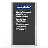 magnetoplan Akustik-Trennwand Wood Series, Single, Filz Grau