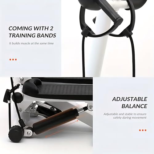 Image of MYHEART Premium Stepper Machine with Handlebar & Resistance Bands | Heavy-Duty Hydraulic Stair Climber for Home Gym | Full-Body Cardio Fitness Equipment with Smart LCD Monitor