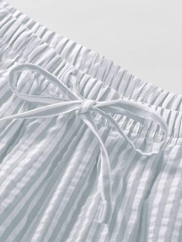 Image of Latuza Women's Cotton Bermuda Long Pajama Shorts Seersucker PJ Sleep Shorts