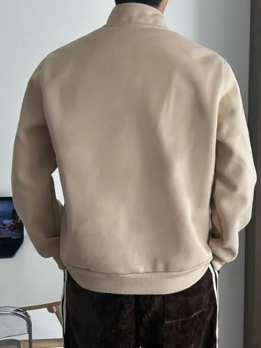 Image of SMOWKLY Men's Winter Bomber Jacket | Premium Solid Casual Jacket for Men | High Neck Zip-Up Jacket | Full Sleeve Warm Winter Wear | Stylish Regular Fit Lightweight Windproof Outerwear with Pockets