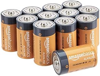 Amazon Basics C Cell 1.5 Volt Everyday Alkaline Batteries - Pack of 12 (Appearance may vary)