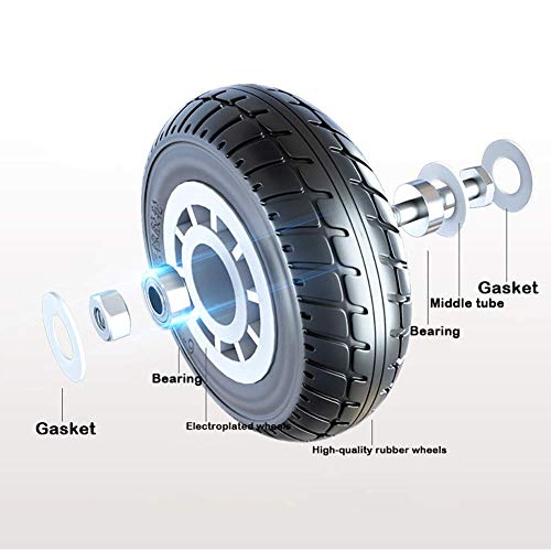 Roulettes robustes en acier et caoutchouc avec double roulement interne - 4