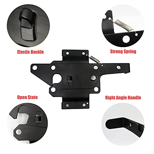 Heavy Duty Fence Self-Locking Gate Latch – Black Finishing Post Mount Steel Automatic Gravity Lever Wood Fence Gate Latches With Fasteners Hardware For Secure Pool/Yard/Garden By Lajiaoz #TOP4