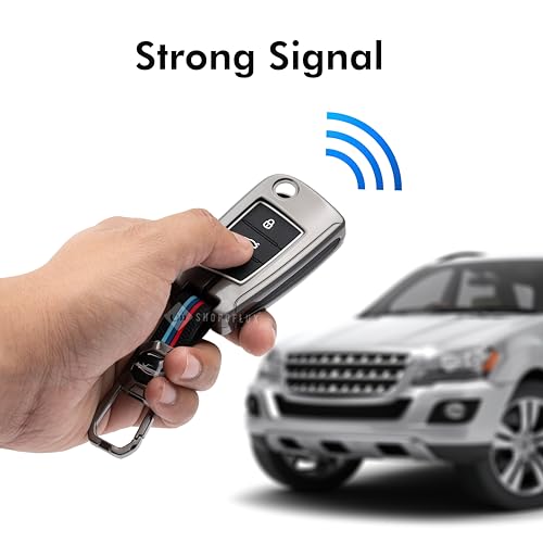 Image of SHOPOFLUX Metal Key Cover Compatible for Skoda & Volkswagen Cars Kylaq | Slavia | Kushaq | Octavia | Virtus | Taigun | Tiguan | T Roc 3 Button Flip Key