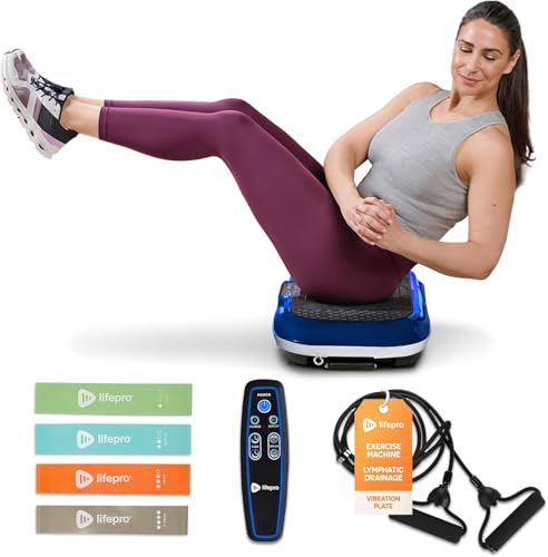 LifePro Waver Vibration Plate Exercise Machine for Full Body Workout, 99 Speed Levels, Resistance Bands, Remote, Home Fitness and Weight Loss Platform