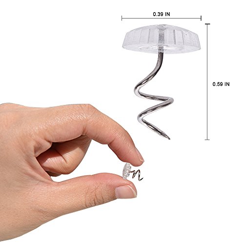 Powerful 50 Pcs Clear Heads Bed Skirt Twist Pins Push Pins Holds Upholstery Tacks, Sofa Cushion, Slip Covers And Bedskirts Firmly In Place Without Damage (50Pcs) #TOP1