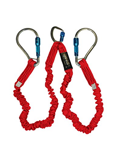 Elk River 35716 Flex-NoPac Energy-Absorbing 2 Leg Polyester Web Lanyard with Aluminum Zsnaphook and Large Aluminum Carabiner, 3600 lbs Gate, 6' Length x 1-1/2