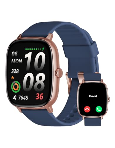 Image of Smart Watches for Men Women with GPS Built-in, Answer /Make Calls, 1.95 inch Smartwatch for iPhone /Android Phones, Fitness Watch with Heart Rate /Sleep Monitor 100+ Sports Modes IP68 Waterproof (Blue)