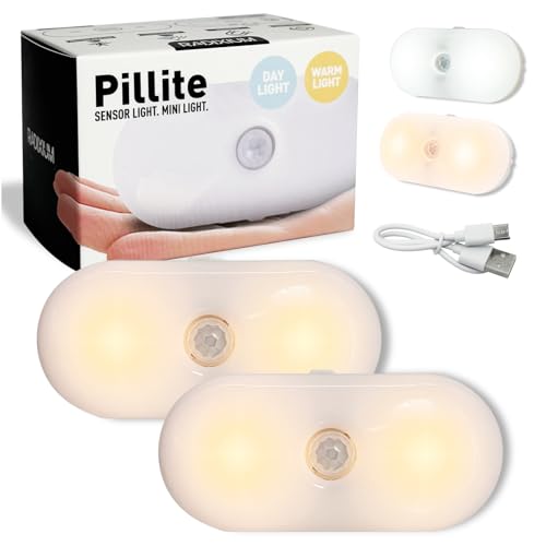 LIBERATECH Rechargeable Motion Sensor Night Light, 2-Color White & Warm Toilet Light with Auto/On Mode, Magnetic & Adhesive Installation for Bathroom, Bedroom, Hallway (2 Pack) - image 1