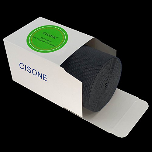 Knit Elastic 3 Inch Wide Black Heavy Stretch High Elasticity Knit