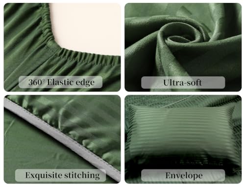 Image of ZPECC Toddler Bedding Set - 4 Piece Hypoallergenic Baby Crib Bedding Set for Boys and Girls, Includes Toddler Comforter, Flat Sheet, Fitted Sheet and Pillowcase, Olive Green
