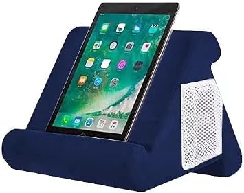 Tablet Stand Pillow, Multi-Angle Soft Pillow Lap Stand with Pocket, Tablet Wedge Holder, Portable Triangle Tablet Stand for Tablets, eReaders, Smartphones, Books