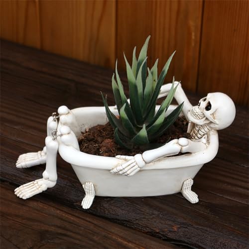 Pot de fleurs Halloween résine protégeant vos succulentes des chocs