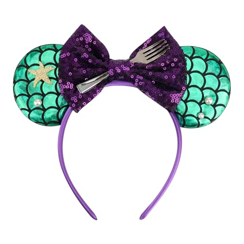 DRESHOW Oreilles de Souris Arc Bandeaux Paillettes Décoration de Fête Cosplay Costume pour Filles et Femmes