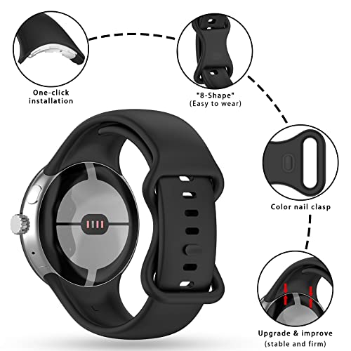Image of Band Compatible with Google Pixel Watch Soft Silicone Sport Watch Bands Replacement Watch Strap Bracelet for Google Pixel Watch Smartwatch Accessories
