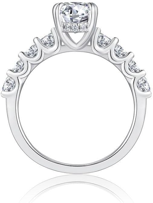 Shining Oval Moissanite Women Ring Gift 3ct 7x12MM Laboratory Diamonds Rings S925 Silver Eternal Jewelr