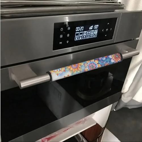 Image of 6 Pcs Refrigerator Door Handle Covers Washable Electric Appliance Decor Handles Anti-Skid Kitchen Accessories Indoor Home Decorations Keep Off Stains Dust Fingerprint, Boho Flowers