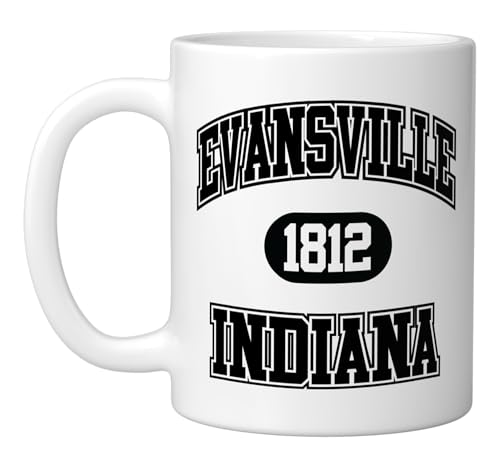 Evansville Indiana Ceramic Mug, White