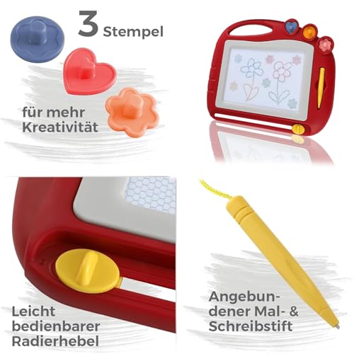 Zaubertafel Kinder-Maltafel, magnetisch, 27,5 x 22 cm, Formstempel, ab 2 Jahren