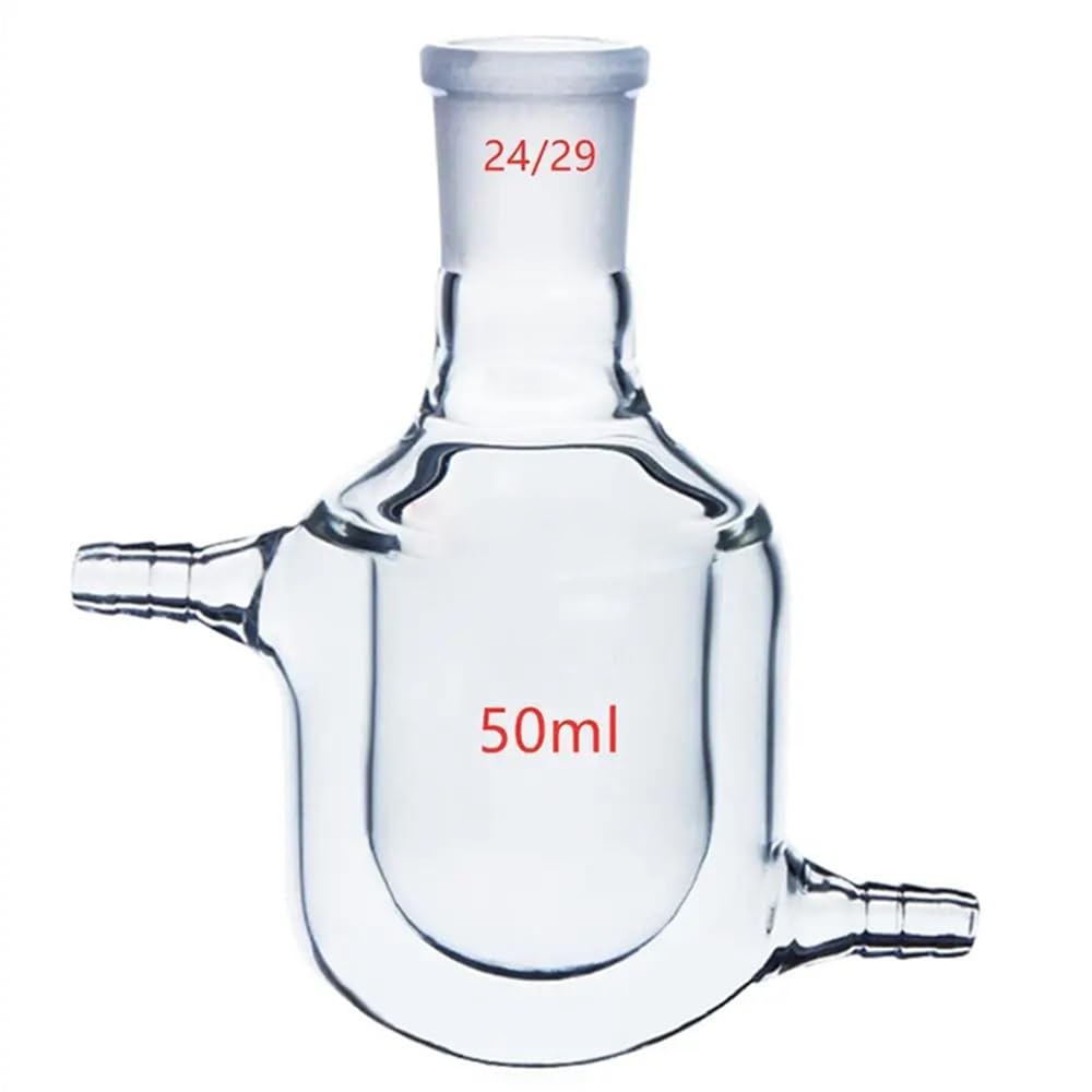 Equipos y suministros de laboratorio Matraz de vidrio encamisado 24/29, reactor laboratorio una sola boca, recipiente reacción, botella encamisada