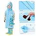 Gcroet Kid Raincoat Waterproof Cartoon Rain Jacket Girl Boy Cute Rain Suit Children Poncho for Kid Wear Blue Dinosaur L...