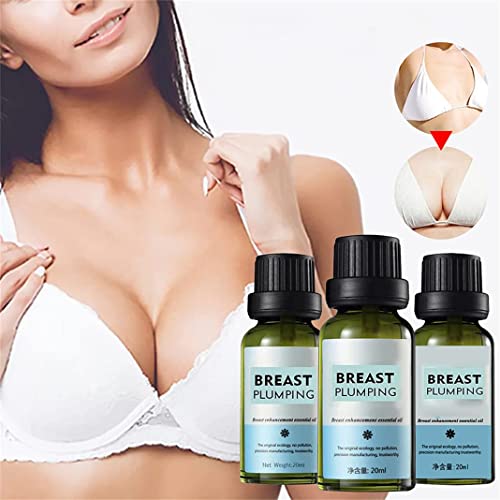 Aceite esencial para aumentar el volumen de los senos Reafirmante natural, aceite esencial para mejorar los senos con semillas de uva, aceite nutritivo suave para agrandar los senos (3 piezas)